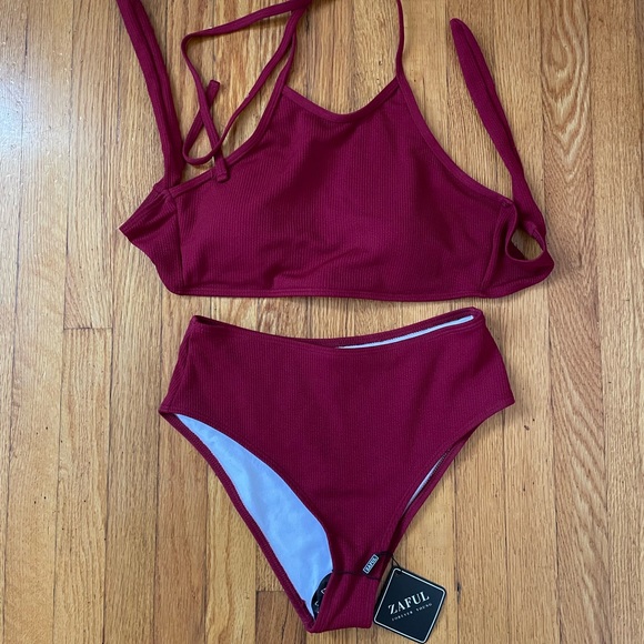 Zaful Swim Nwt Zaful High Neck Bikini Set Poshmark